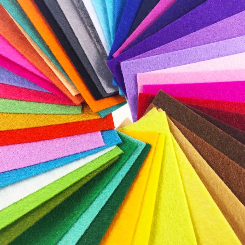 flic-flac 48PCS 8 x 12 inches (20 x 30cm) Assorted Color Felt Fabric Sheets Patchwork Sewing DIY Craft 1mm Thick â€¦ (20cm * 30cm, 48pcs) - Image 4